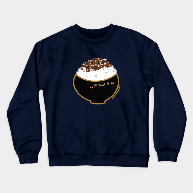 Kawaii Happy Japanese rice furikake rice seasonings bowl Crewneck Sweatshirt by Marie.c.doodles